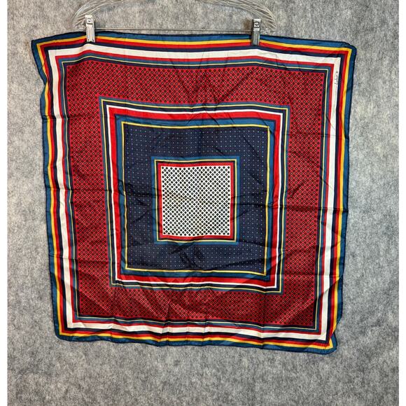 ECHO 26x26 Vintage Square Colorful 100% Pure Silk Scarf - Picture 1 of 4